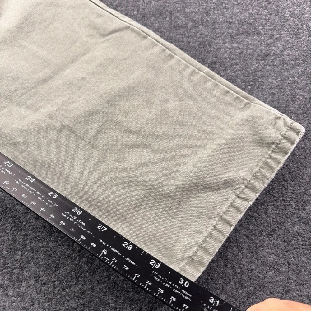 Eddie Bauer Mens Sage Green Cotton Canvas Straight Leg Pants 36x32 D1753291